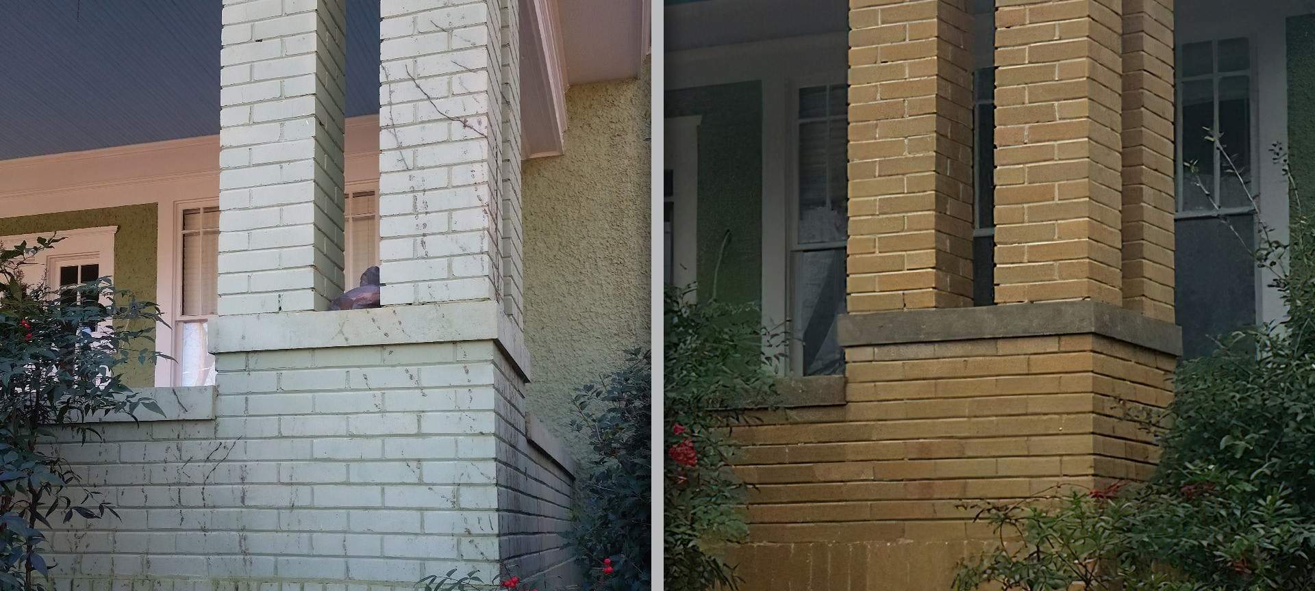 Porch Bricks Paint Removal