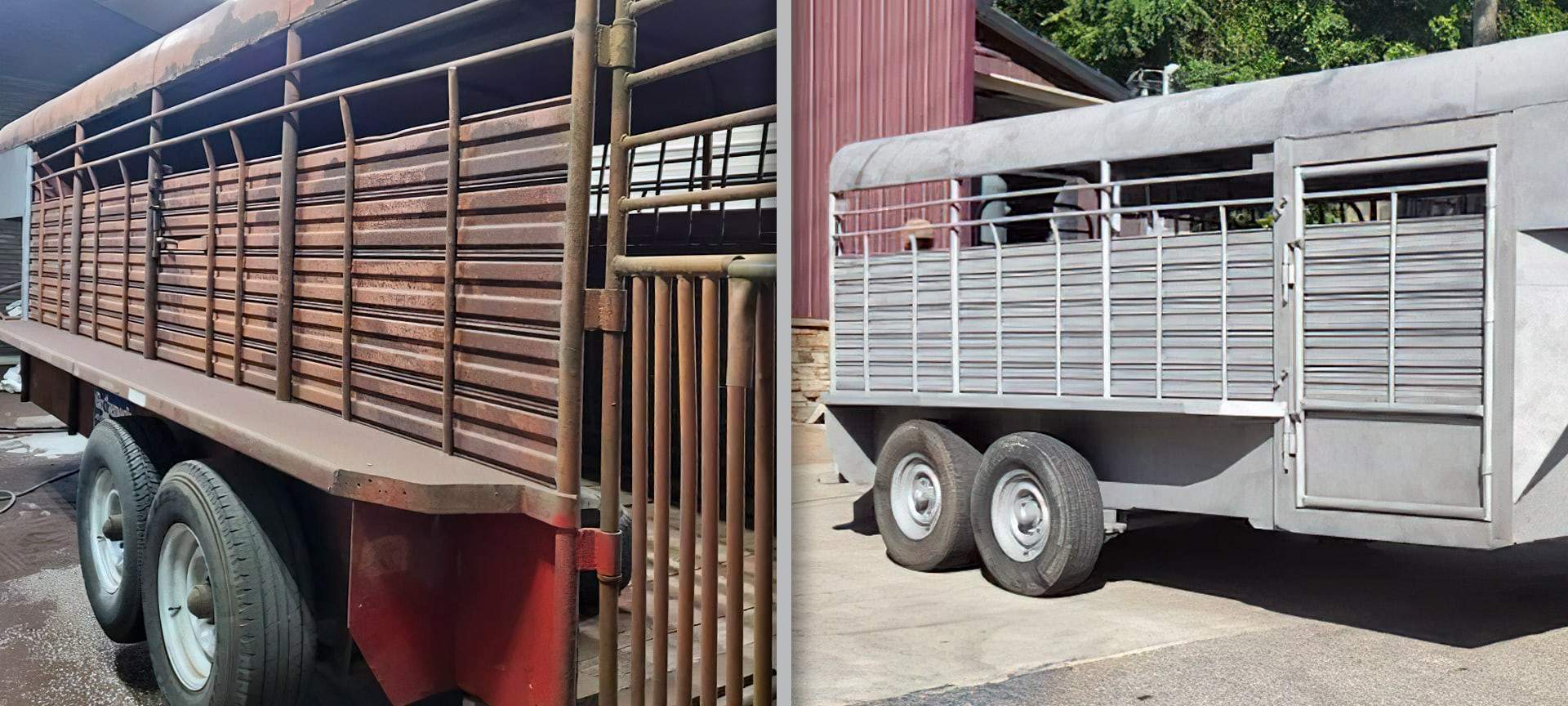 Cattle Trailer Rust & Paint Removal